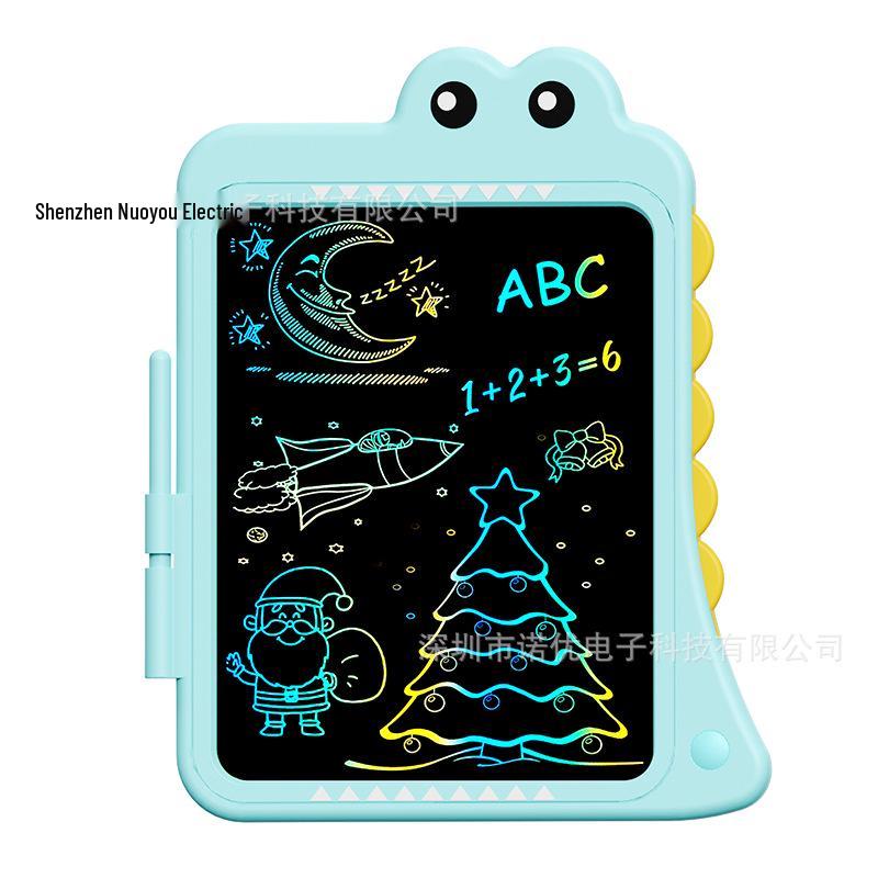 

2025 10-дюймовый красочный мультяшный ЖК-планшет для рисования и письма для детей с динозаврами небесно-голубой