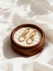 Chunky Multi-Ring Textured Earrings for Women 18K Gold-Plated Hollow Oval Stud Earrings Stainless Steel Jewellery Gift
