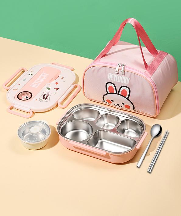 

Изолированный ланч-бокс из нержавеющей стали 316, детская тарелка с мультяшной перегородкой, тарелка для бенто, микроволновая печь для разогрева