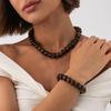 Trendy Y2K Aesthetic Smudge Resin Bead Chain Necklace Lightweight for Women Summer Beach Wear Jewelry Gift