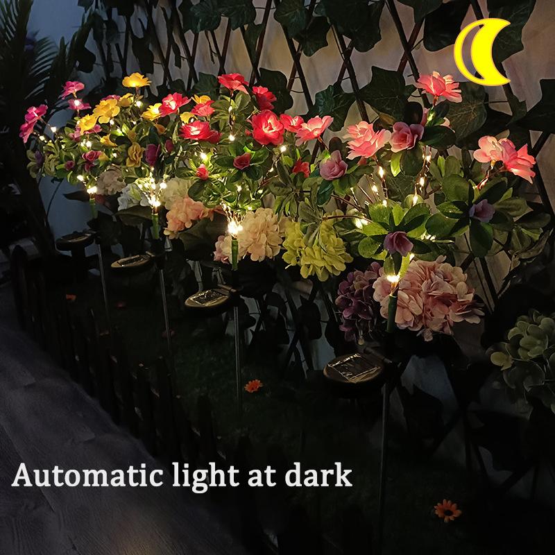 LED Solar Flowers Lawn Lights Outdoor Waterproof Warm Light Garden Decoration Lamp For Walkway Path Villa Yard Driveway