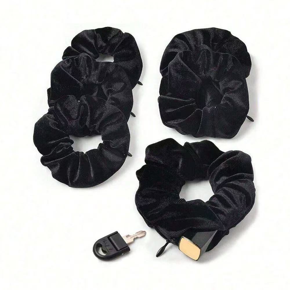 Gomas de terciopelo con bolsillo con cremallera para el pelo para mujer, Scrunchie oculto para el pelo, Sujetador de coleta, Bandas elásticas, Regalo para amiga