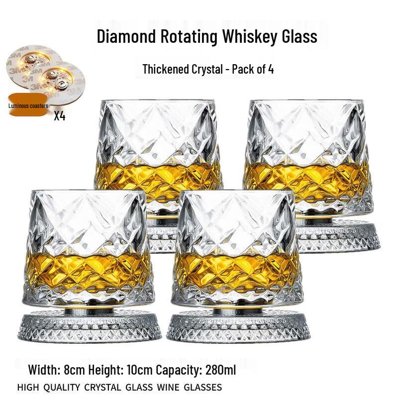 Qiwei Rotating Crystal Whisky Glass