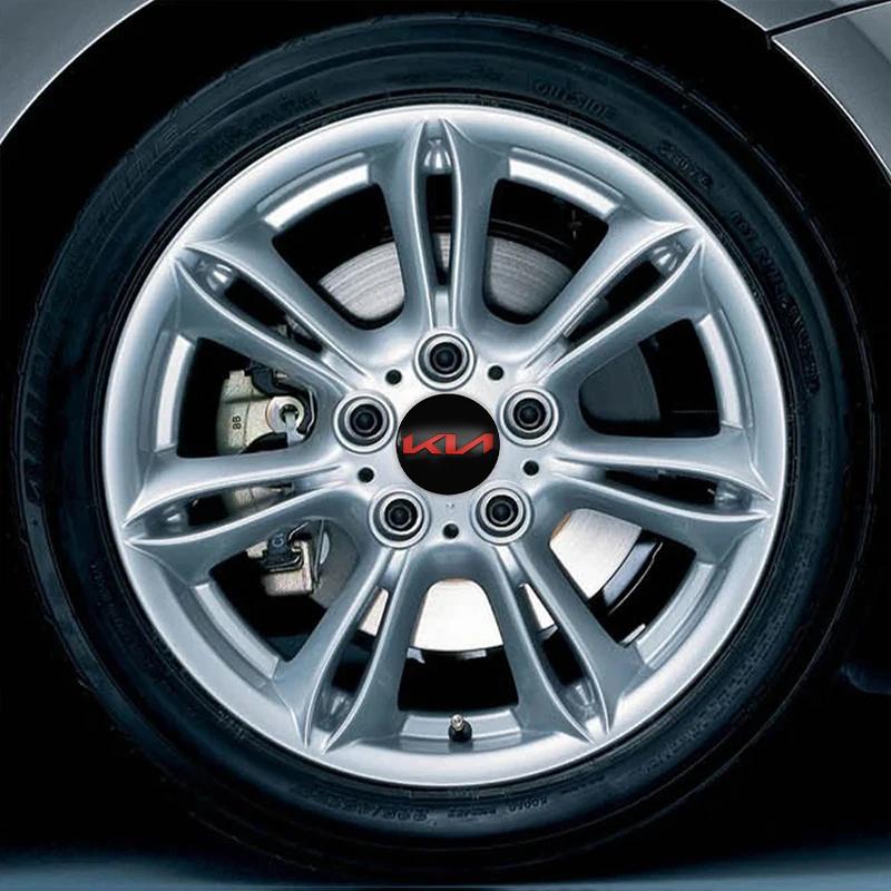 4Pcs 56mm Car Styling Wheel Center Hub Cap Stickers Accessories For KIA GT-Line Rio 4 Ev3 ev6 Niro Stonic Sportage Ceed Picanto