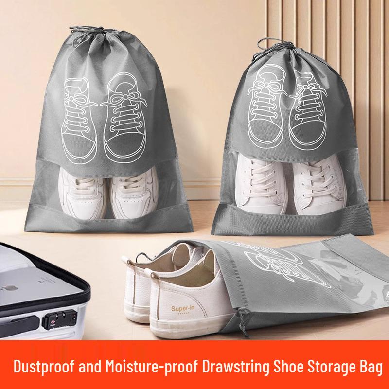 Staubdichter & Feuchtigkeitsabweisender Schuhaufbewahrungsbeutel mit Kordelzug - Reise- & Studentenwohnheim-Organizer