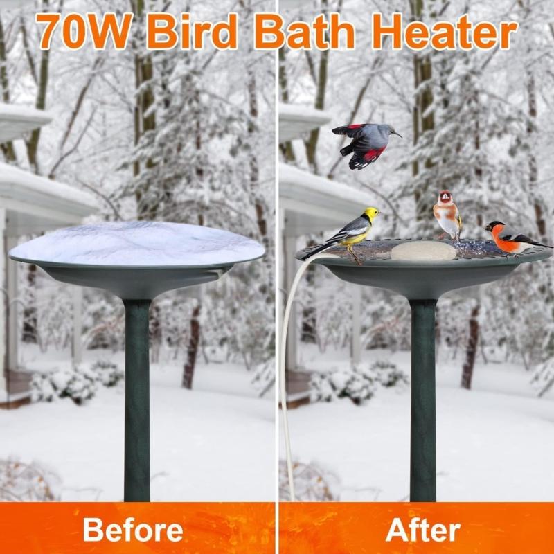 Birdbath Deicer Poultry Water Heater Winter Anti Freeze Drinking Deicer With Temperature Control For Chicken Duck Geese