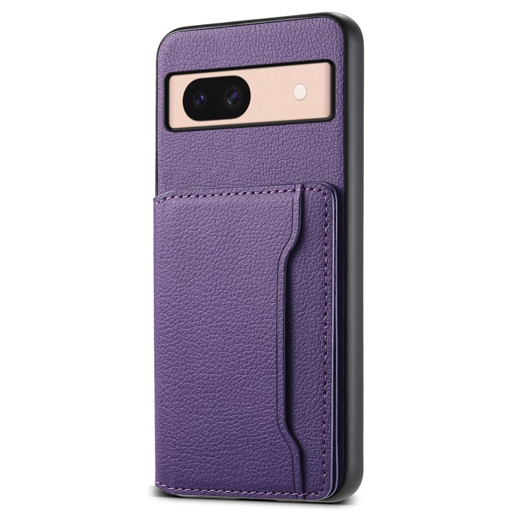 For Google Pixel 8a Slim-Fit Phone Case Card Slots Kickstand TPU+PC+PU Leather Cover
