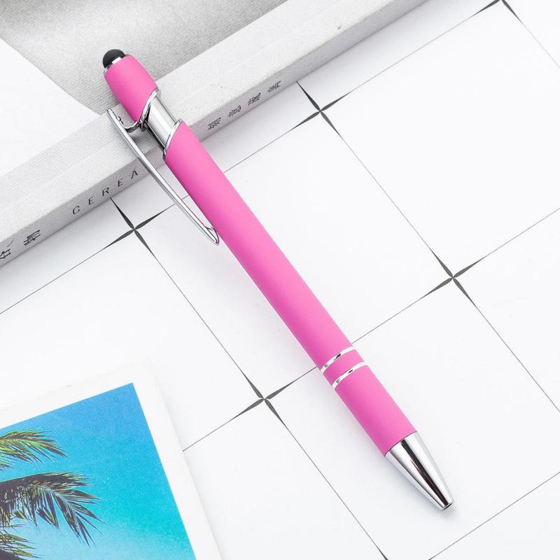 Elegant Push-Action Metal Touch Screen Ballpoint Pen with Customizable Logo and Spray Paint Finish
