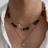 1117 New Fashion 1Pcs/Set Personality Metal Sun Flower Pendant Necklace for Men Trendy Turquoise Neck Chain Jewelry Accessories