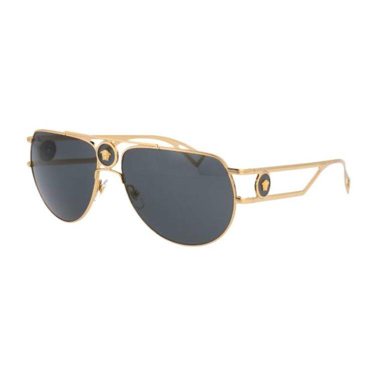 

Versace Metal Fashion Casual Pilot Style Sunglasses Unisex sunglasses Gold 0VE2225100287 Basic Packaging