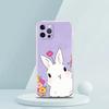 Cute Colorful Rabbit Luxury Phone Case For iPhone 16 15 14 13 12 11 Pro Max XS X XR SE 7 8 Plus Soft Silicone Clear Cover