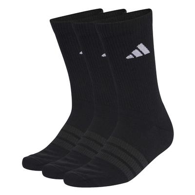 adidas Essentials Cushion Crew Unisex Size M 3-Piece Socks, Adult, D5273, Black/Black/White (KC9626),