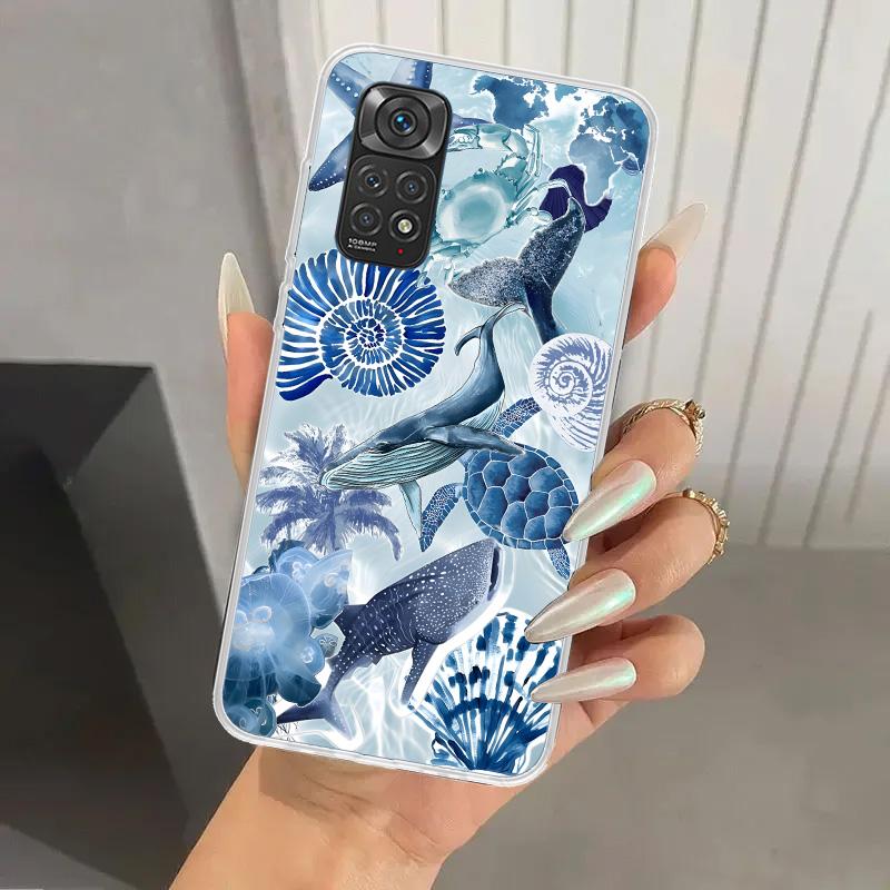Ocean Starfish Sea Turtle Shark Phone Case for Xiaomi Redmi Note 15 14 14S 13 12S 12 Pro 11S 11 Plus 11T 11E 10S Soft Funda Prin