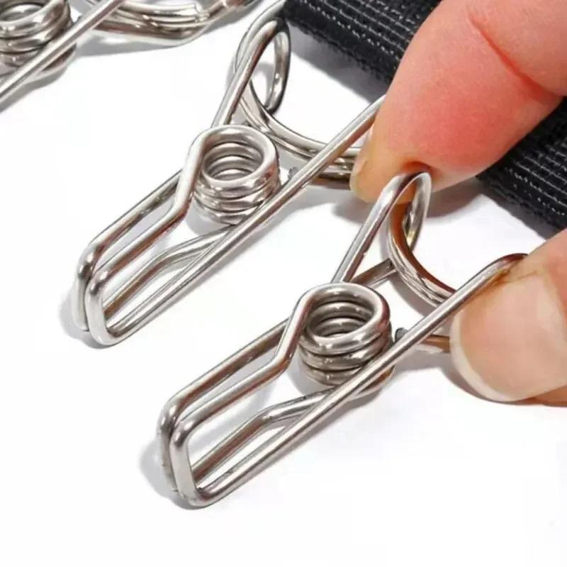 Simple and Multifunctional Storage Spring Stainless Steel Clip, Portable and Foldable Travel Coat, Hat, Sock Storage Rack
