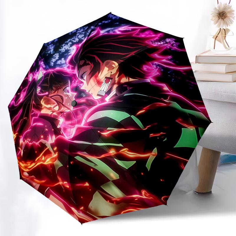 1pc Demon Slayer Character Automatic Opening and Closing Umbrella - Small Umbrella Suitable for Various Occasions G021