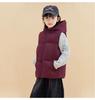 Kids' Hooded Thickened Vest - Warm Sleeveless Outerwear for Boys & Girls, Autumn/Winter Parent-Child Outfit.