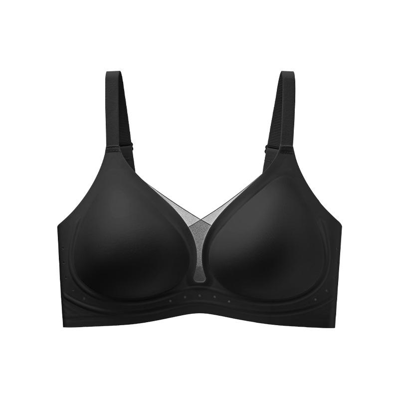 

Traceless, light-sensitive, gathered, fixed cup, soft support, support, breathable and comfortable, anti-sagging, closed breast bra 4xl чорний