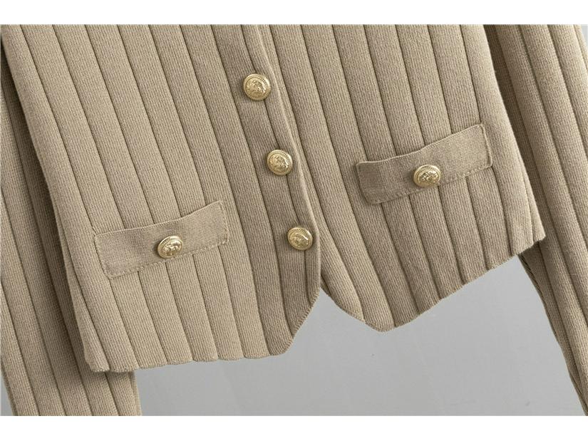 Korean Slim Fit Fragrant Wide-Leg Pants & Sweater 3-Piece Set for Women - 2025 Spring/Autumn