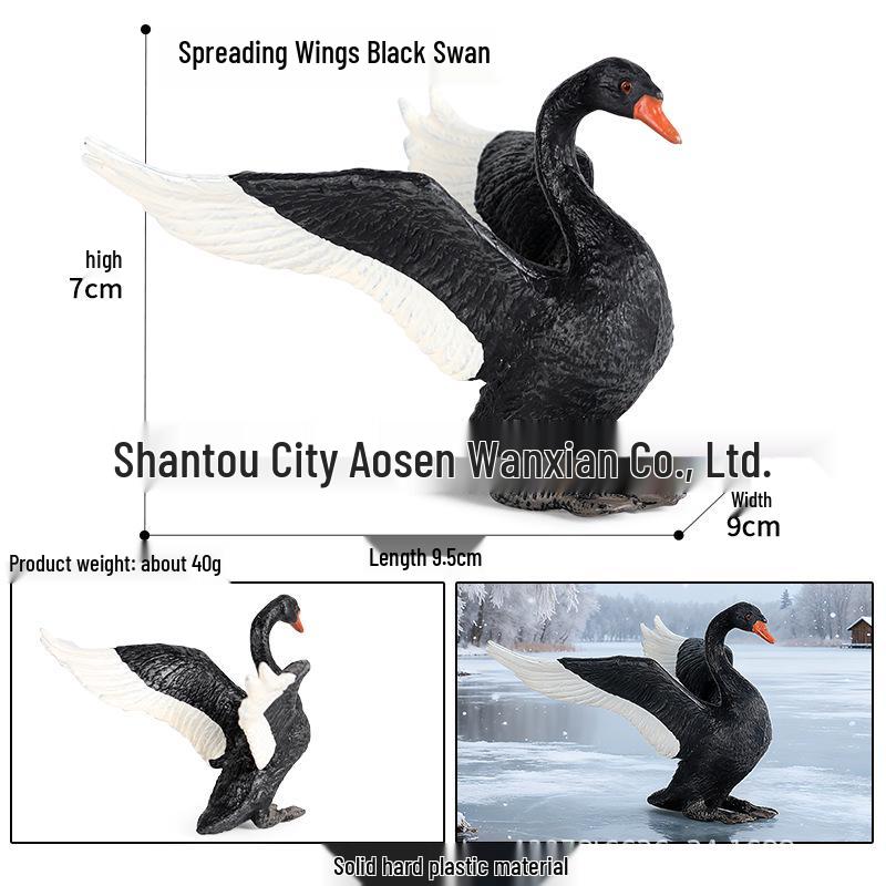 Children s Educational Animal Model Toys: Black and White Swan and Goose Decorations