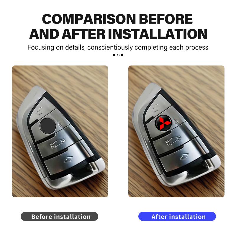 8/12/20PCS Car Remote Control Key Badge Emblem Stickers Decorat Accessory For Mitsubishi Lancer ASX Pajero Mirage Attrage