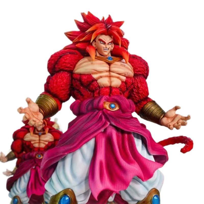 Fully Painted Super Saiyan 4 Broly Dragon Ball Figure - Large Anime Model for Trendy Decor