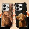 Cute Highland Cow Plating Phone Case For Xiaomi Poco X5 X6 X7 X8 Pro Max F8 Ultra F7 M8 M7 M5S Redmi 15C 15 14C 13C 13 X3 12C F6