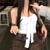 #Summer new pure desire sexy straps clean word circumference thin women's fixed with chest pad versatile top