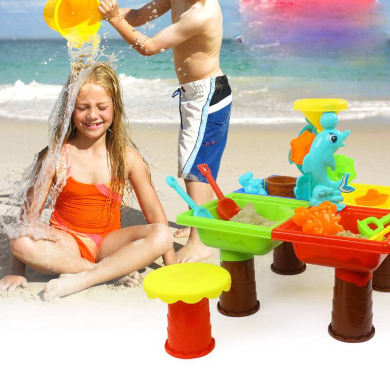 Table Beach Childrens Sand Pool Set Indoor Baby Water Dredging Tool Gift Box