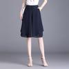 Women's Summer Cropped Skirts and Shorts Lightweight Commuter Wide-Leg Chiffon Pants