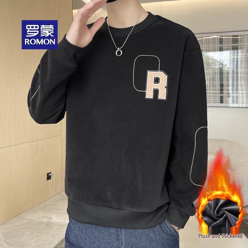 ROMON Men s Fleece Lined Winter Sweatshirt L