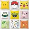 Anime Pokemon Cartoon Pillow Cover 45x45cm Polyester Square Pikachu Pillowcase Office Home Sofa Decor Cushion Cover Toys Gifts