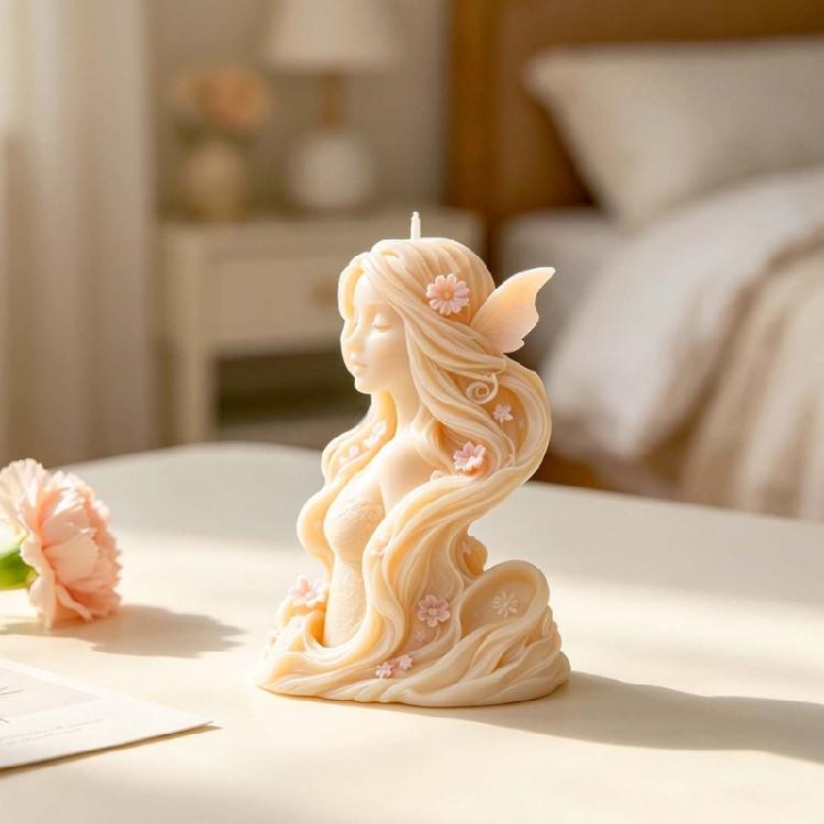 Shaped Wing Girl Figure Silicone Candle Mold For Epoxy Resin Handmade Scented Candle Soap Home Decoration Crafting