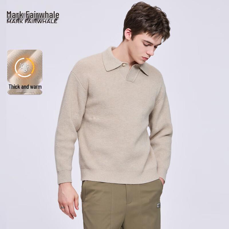 Mark Fairwhale Men s Thick Warm Polo Collar Sweater S