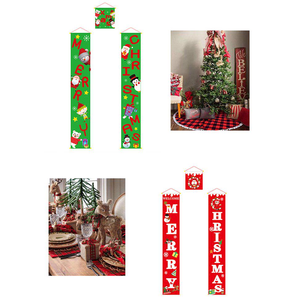 Decoraciones de Navidad Decoraciones de colgar bandera de tres piezas Cortina Banner Copla Decoraciones de Navidad Decoraciones de colgar bandera de tres piezas Cortina Banner Copla