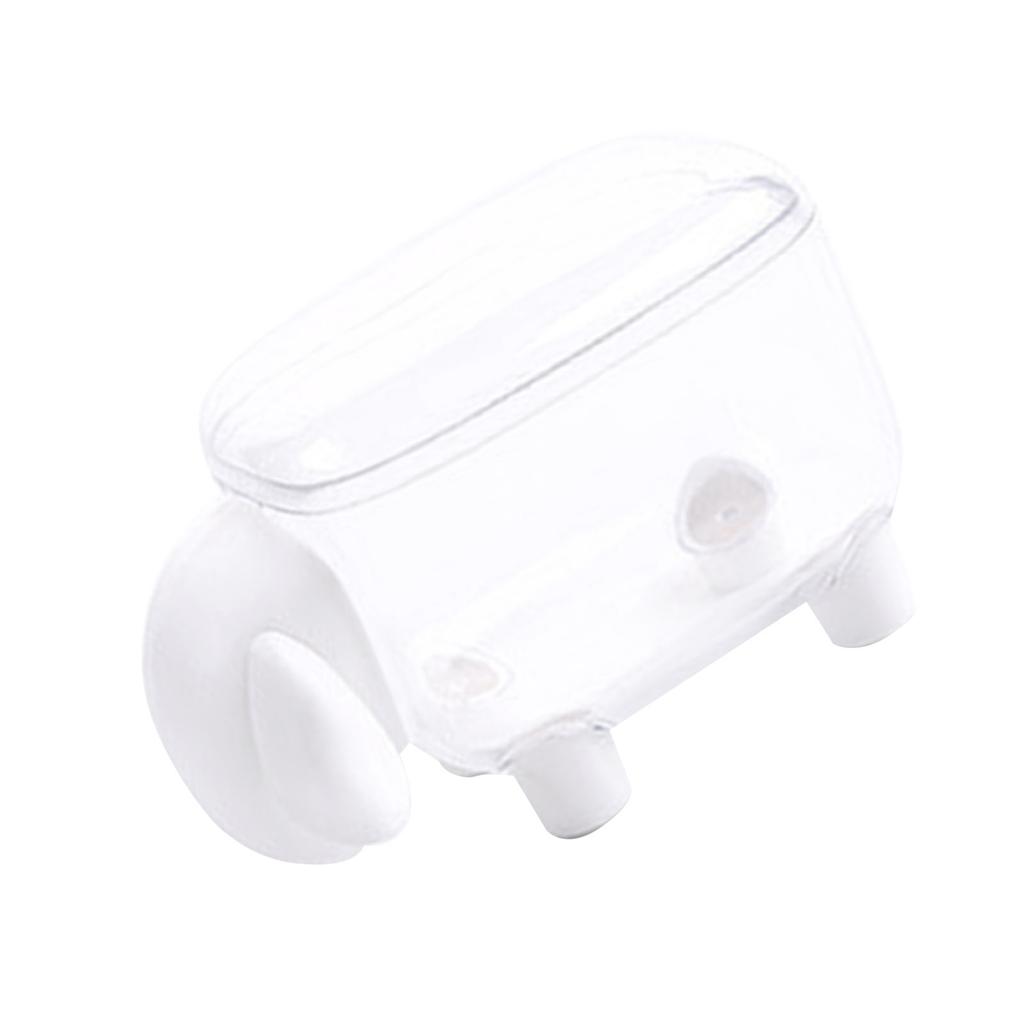 Cotton Swab Holder Sheep Design Transparent Toothpick Storage Box Container Home Decoration White