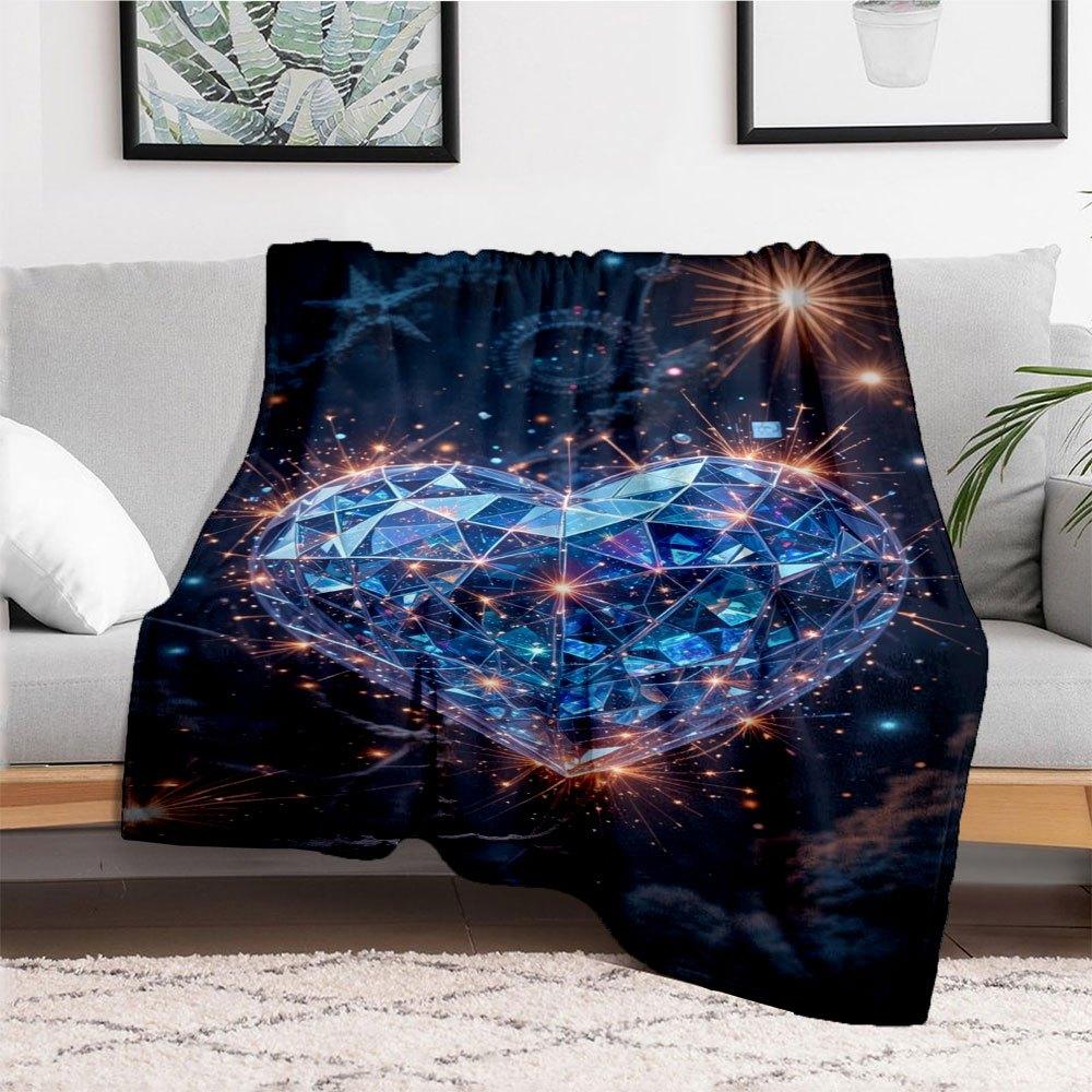 "Magical Crystal Heart Wall Art Decor"Blanket Flannel Throw Blanket for Sofa, Bed, Travel, Camping, Office, Couch, Chair, And Bed Gift for C
