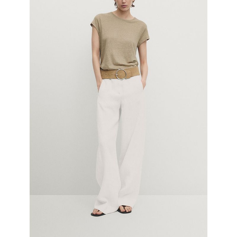Za2025 Summer New Product Women's Clothes Basic Style Silm Slim Looking Shoulder round Neck Short Sleeve T-shirt 06220937 730