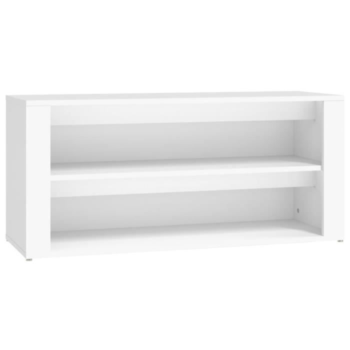 816904 vidaXL Étagère à chaussures Blanc 100x35x45 cm Bois d'ingénierie