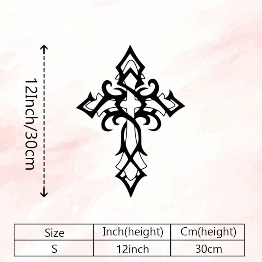 Iron Cross Wall Art Vintage Metal Decor Office Retro Accent