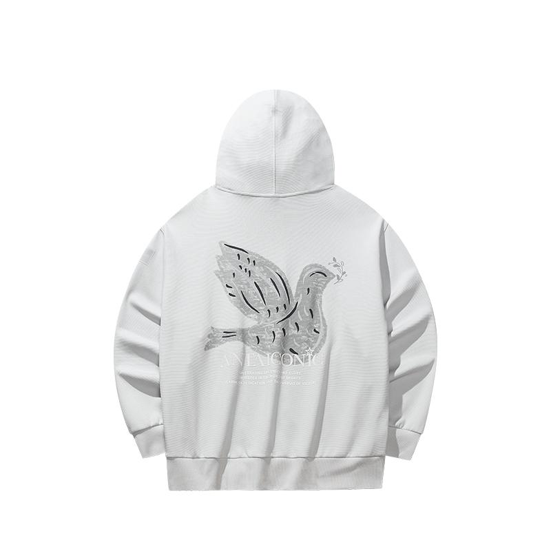 Anta Iconic Simple Universal Comfortable Casual Hoodie Men Hoodies Sand-Gray 152538705-1