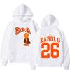 Karol G Tropicoqueta Tour Album 2026 Print Hoodie Herren Damen Mode Pullover Winter Langarm Hohe Qualität Herren Sweatshirts