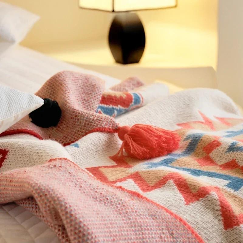 Bohemian Blanket Soft Sofa Cover Summer Blanket Office Nap Blankets Air Conditioning Blankets Knit Blanket For Travel
