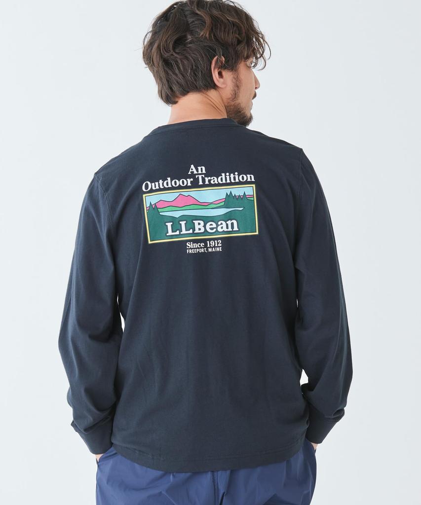 [L.L.Bean] Men's Japan Fit Carefree Unshrinkable Tee, Long Sleeve, Size M, Black 1000285976