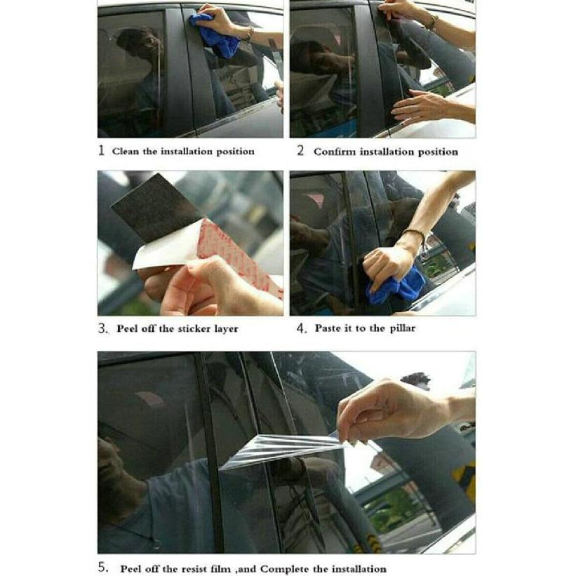 Anti Scratch B Pillar Molding Trim Center Window Outer Pillar Post Panel Covers Stickers Fit for Toyota Highlander 2020 2021 2022 2023 Black PC