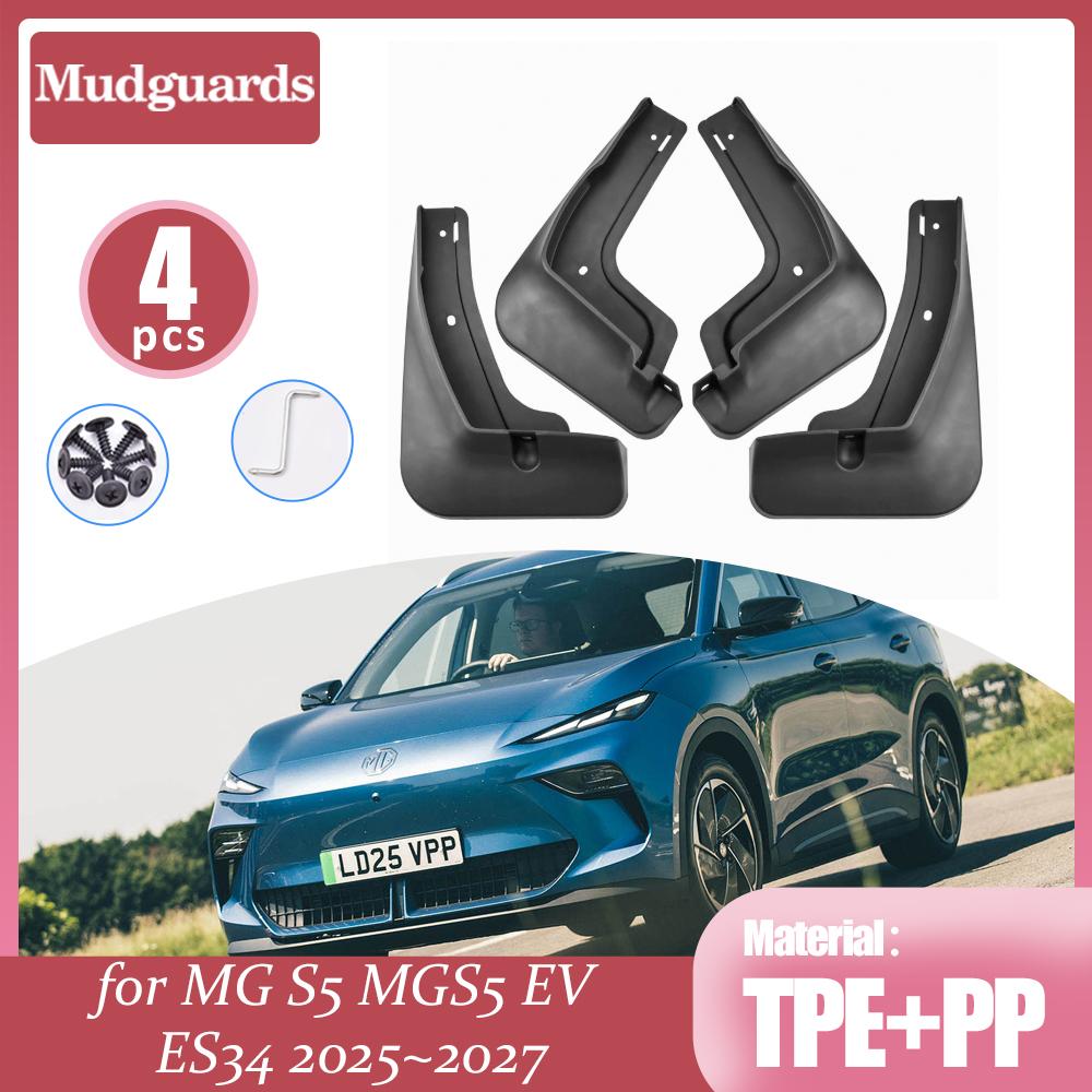 4 pezzi Parafanghi per Auto per MG S5 MGS5 EV ES34 2025~2027 2026 Parafanghi Paraspruzzi Parafango Ruota Anteriore Posteriore Parte Accessorio