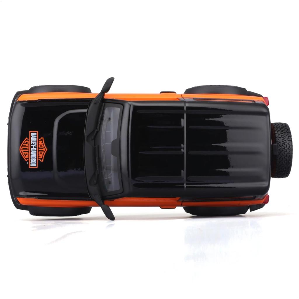 Maisto 1/24 Scale Ford Bronco Badlands 2021 Black/Orange Harley-Davidson Custom Series / Diecast Model Car, Finished Model 32272