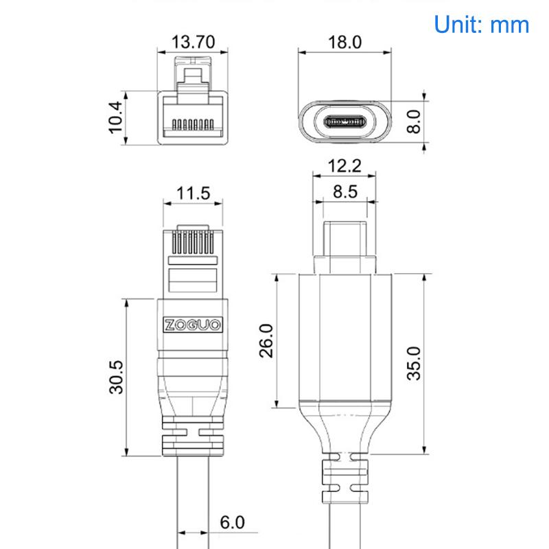 Usb Type C To Rj45 Console Cable 1000M Phone Wired Network Adapter For Iphone Ipad Samsung Huawei Xiaomi Laptop Tablet Converter
