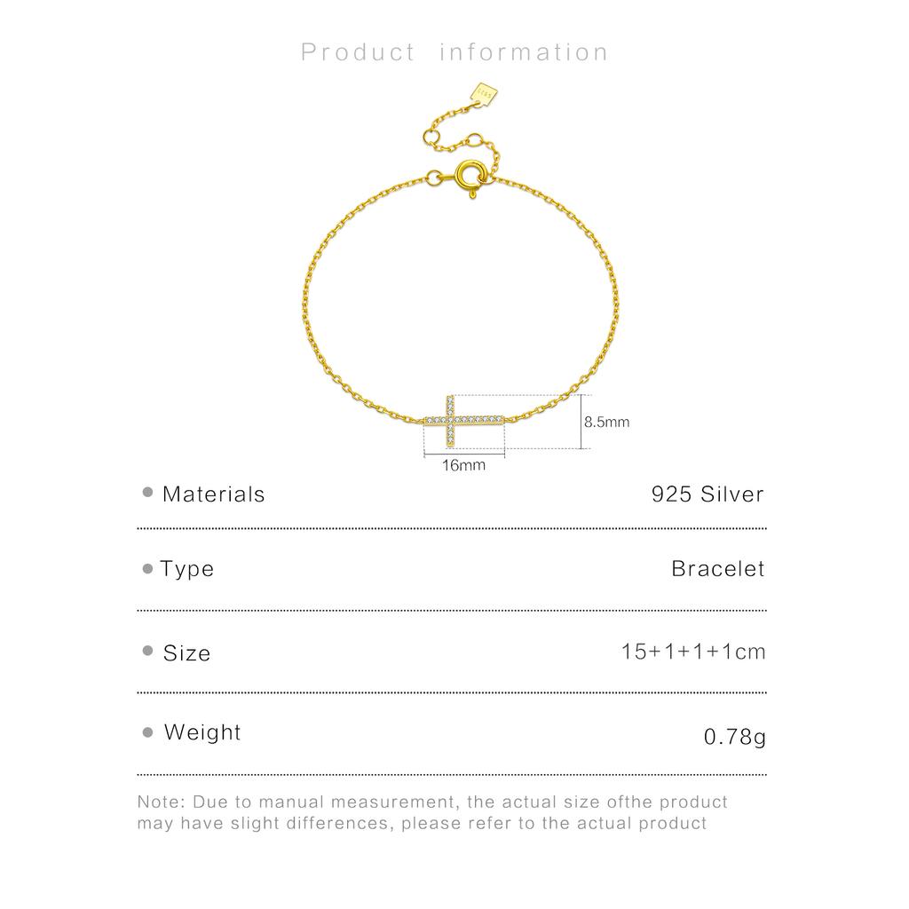 ANDYWEN 925 Silver Cross Pendant CZ Zircon Bracelet Chain Classical New Luxury Fine Gift Jewelry for Women