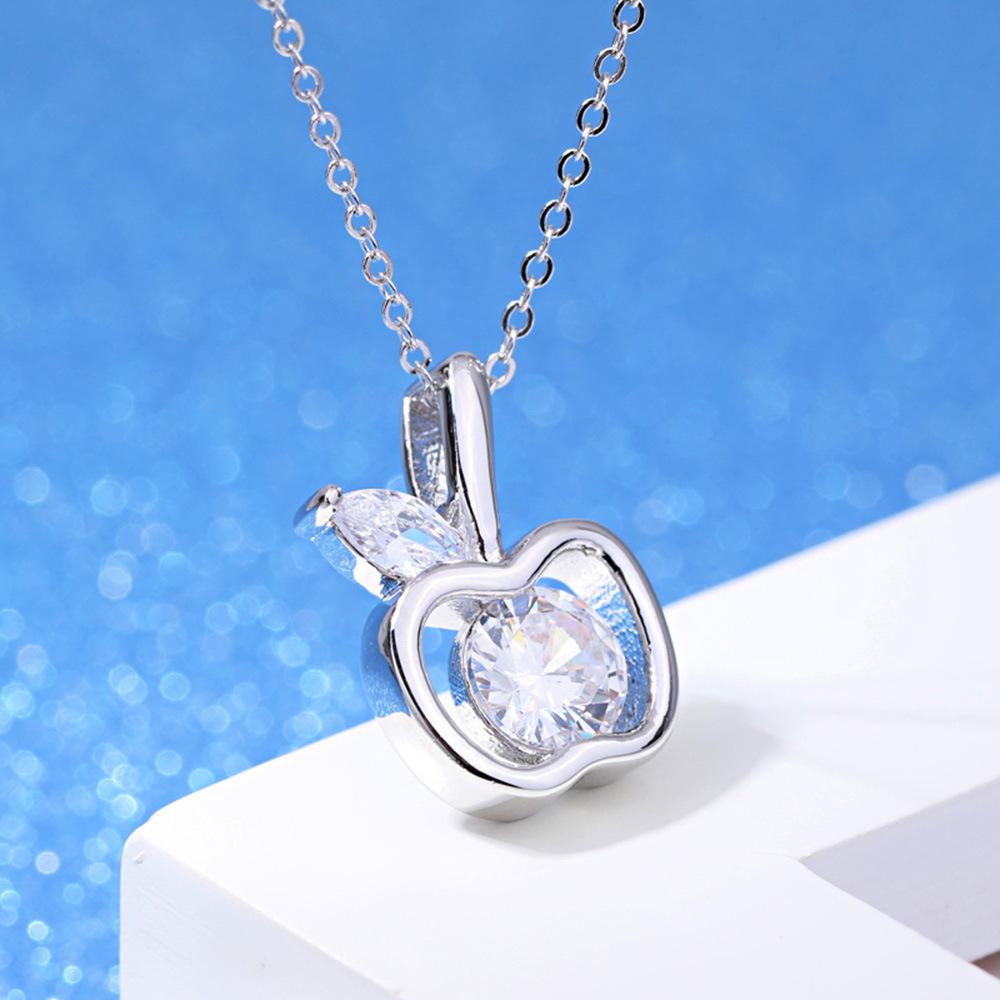 Women's Zirconia Christmas Apple Necklace Pendant – Lovely Princess Design