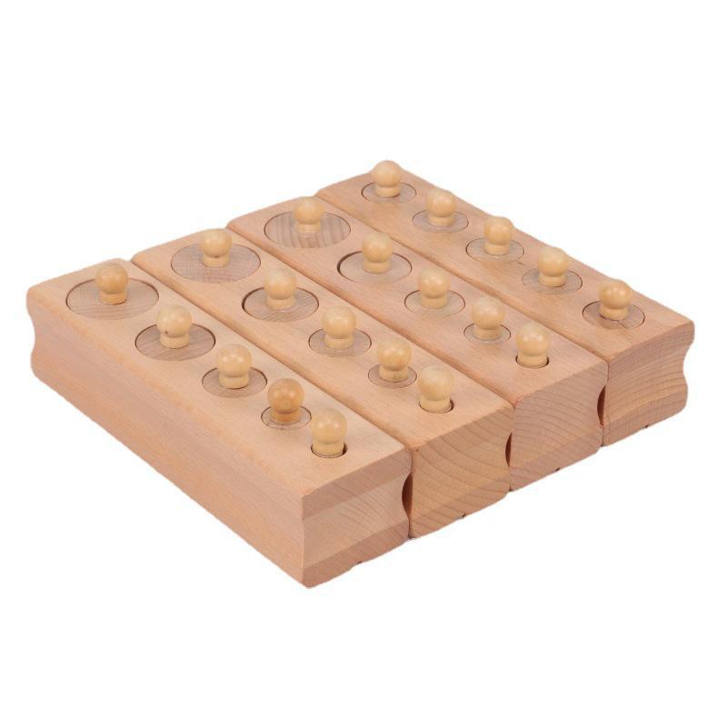 Montessori Holzsteckdosenzylinder Lernspielzeug für die frühe Kindheit und den Kindergarten